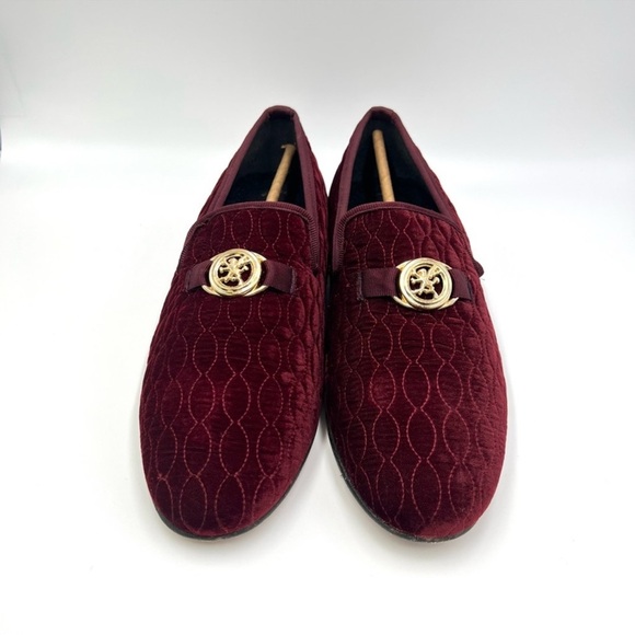 Stacy Adams Mens Valet Red Quilted Velour Velvet Bit Slip On Loafers Sho… - Picture 5 of 12